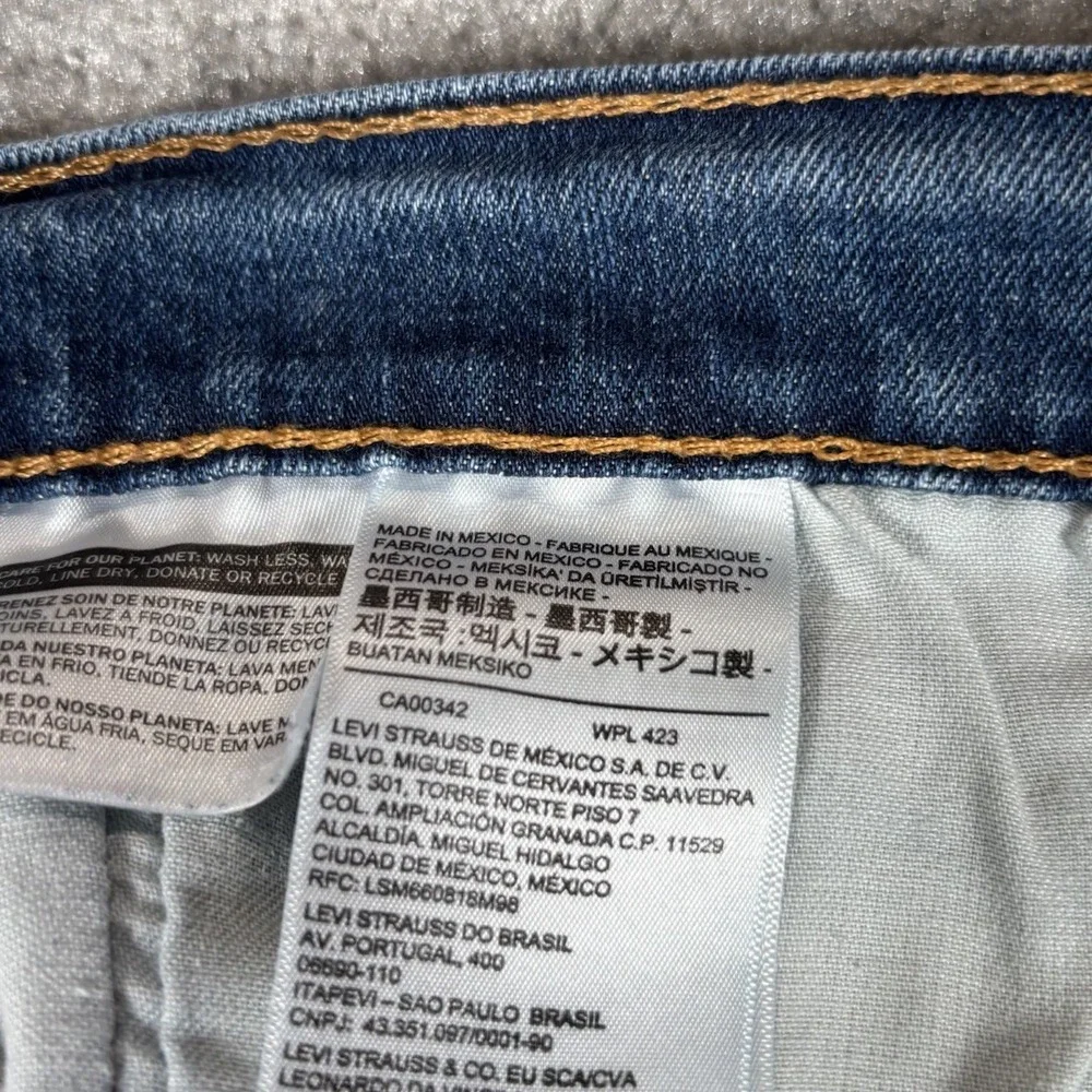 Levis 505 Jeans Mens 38x32 Regular Fit Straight Dark Wash Blue Denim Stretch